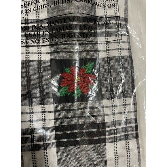 Collections Etc Embroidered Poinsettia Plaid Long Sleeve Woven Shirt Size Large - Picture 4 of 4